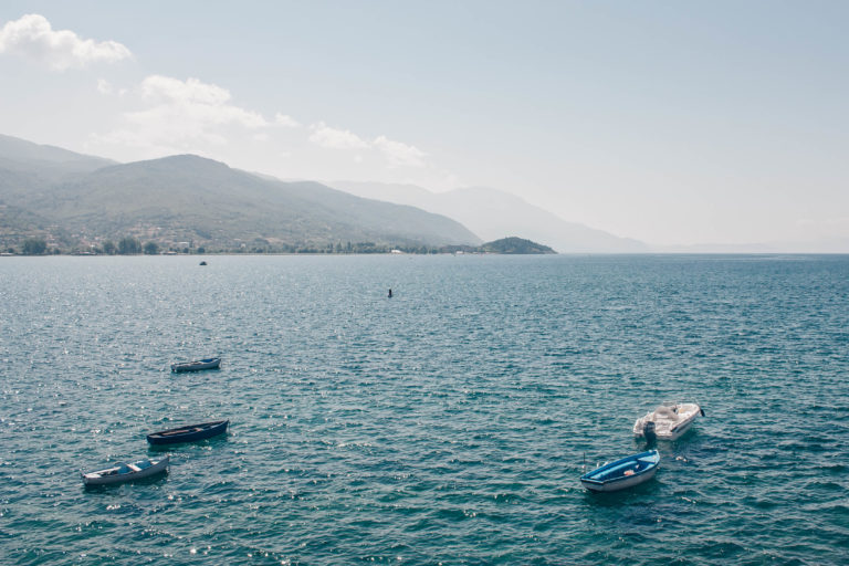Clear water at lake Ohrid North Macedonia