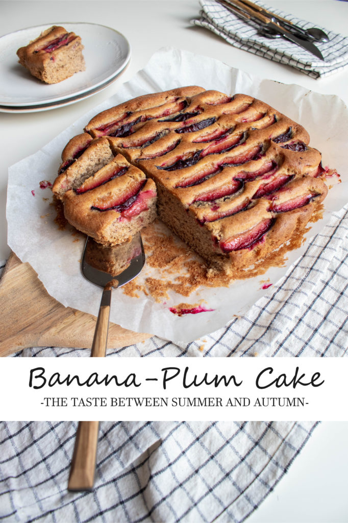 Banana plum cake is the perfect dessert recipe at the end of summer