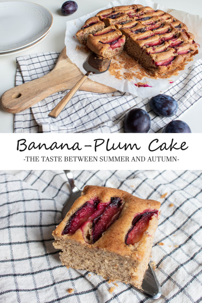 Banana plum cake is the perfect dessert recipe at the end of summer