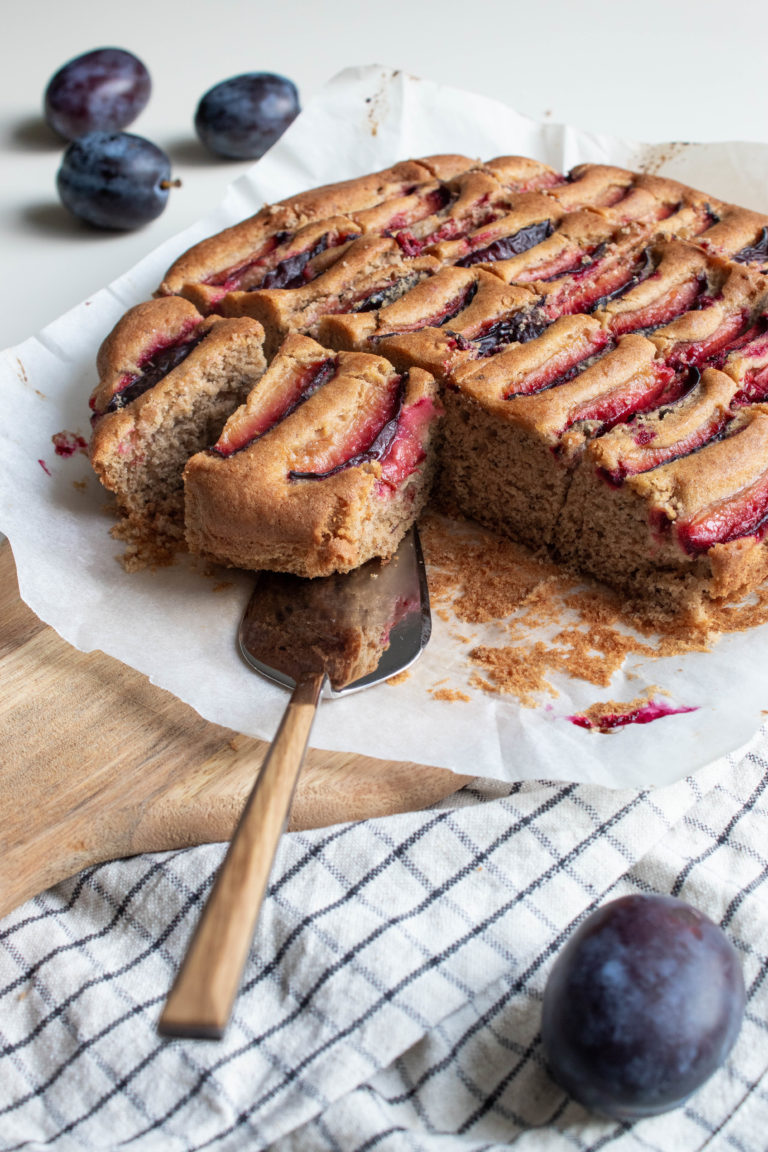 Banana plum cake is the perfect dessert recipe at the end of summer